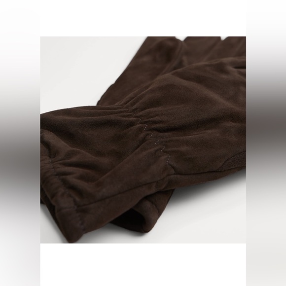 Zara Suede Gloves In Brown Unusex - Picture 11 of 12